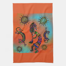 SOUTHWESTERN KOKOPELLI ART GESCHIRRTUCH