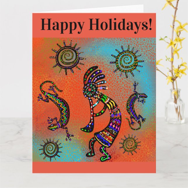 SOUTHWESTERN KOKOPELLI ART KARTE (Gelbe Blume)