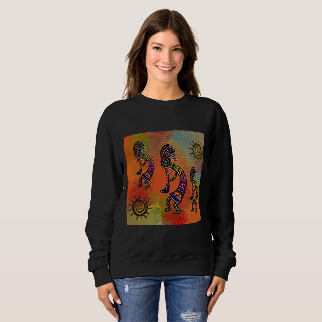 SOUTHWESTERN KOKOPELLI ART SWEATSHIRT (Vorne ganz)
