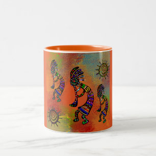SOUTHWESTERN KOKOPELLI ART ZWEIFARBIGE TASSE