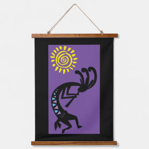 Southwestern Kokopelli Hanging Tapestry Wandteppich Mit Holzrahmen