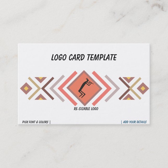 Southwestern Kokopelli Logo Business Card Visitenkarte (Vorderseite)