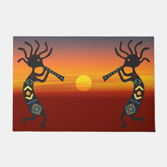 Southwestern Kokopelli Sunset Doormat Fußmatte (Vorderseite)
