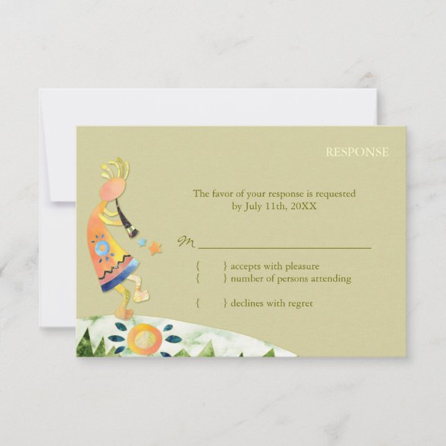 Southwestern Kokopelli Wedding Response RSVP Karte (Vorderseite)