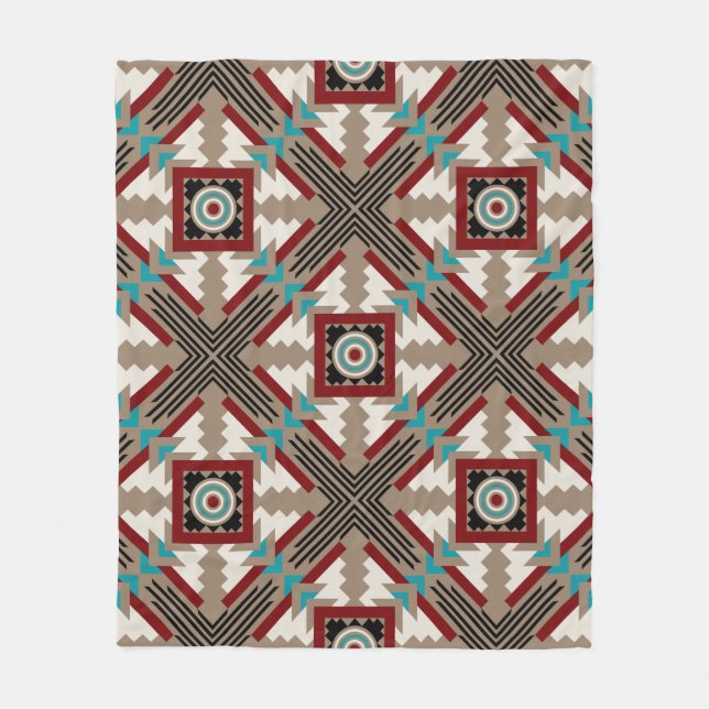 Southwestern Large Print Earth Tones Fleecedecke (Vorderseite)