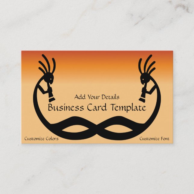 Southwestern Logo Two Kokopelli Business Card Visitenkarte (Vorderseite)