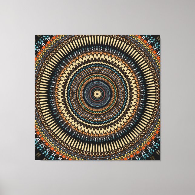 Southwestern Mandala Design Leinwanddruck (Vorderseite)