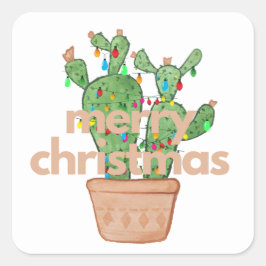 Southwestern Merry Christmas Cactus Stickers
