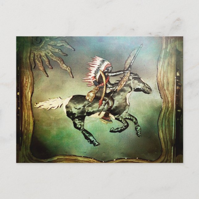 Southwestern Native American Tribal Indian Horse Postkarte (Vorderseite)