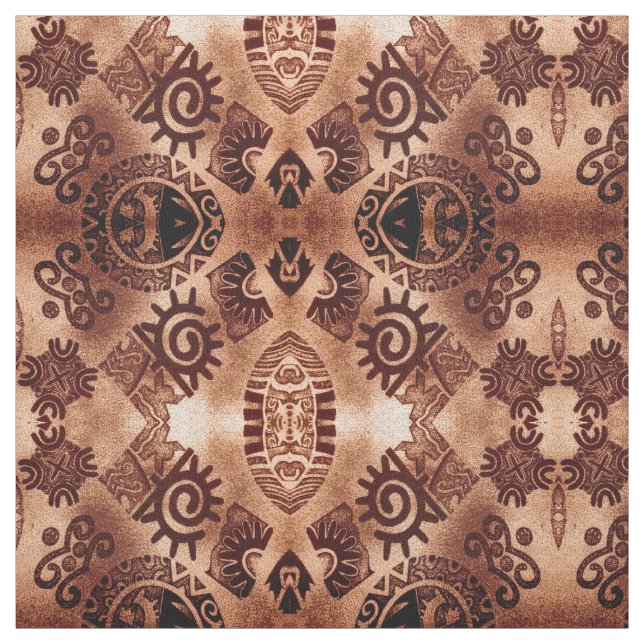 Southwestern Native Pictograph Brown Muster Stoff (Muster)