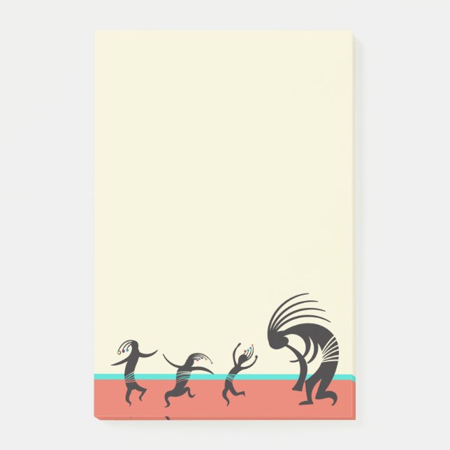 Southwestern Party Dancing Kokopelli Post-it Klebezettel (Vorderseite)