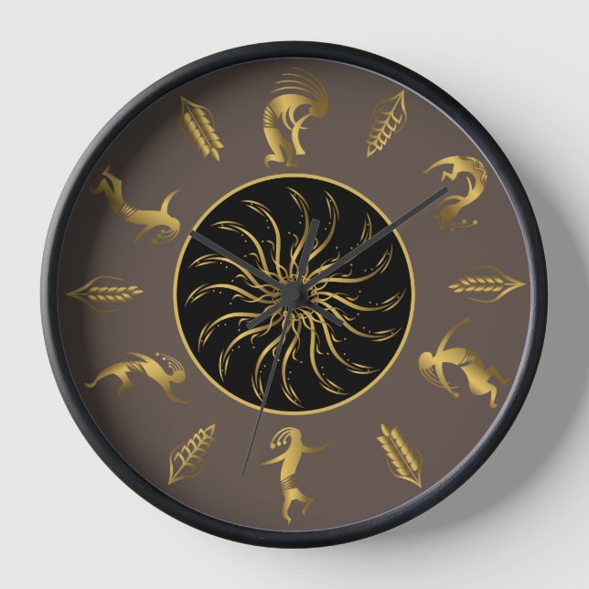 Southwestern Party Tancing Kokopellis Uhr (Vorderseite)