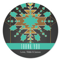 Southwestern Ranch Türkise Black Gold Stickers