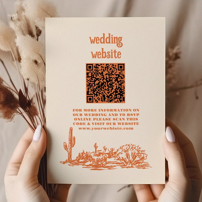Southwestern Ranch Western Hochzeit QR CODE Begleitkarte (Von Creator hochgeladen)