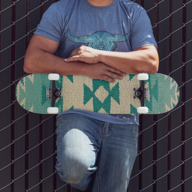 Southwestern Skateboard Deck, Navajo Aquamarin (Außenbereich 3)
