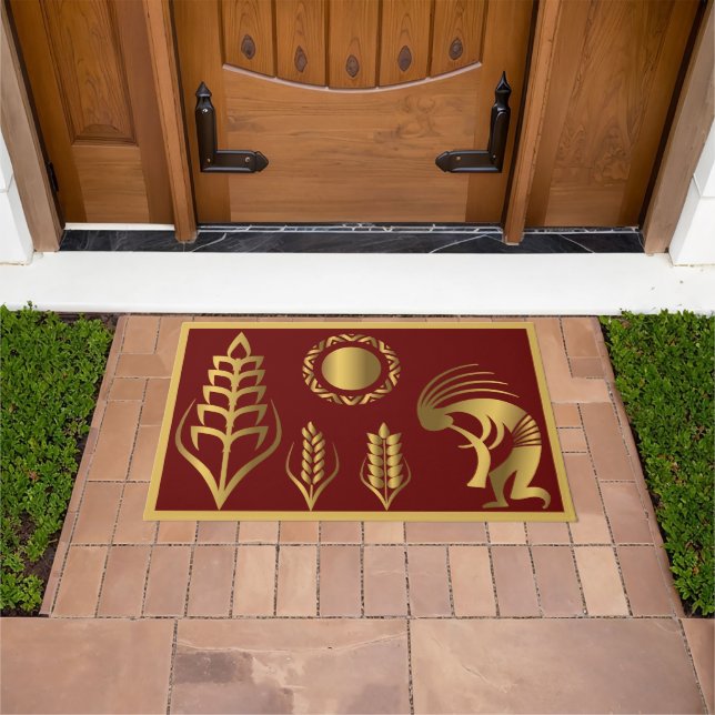 Southwestern Springtime Gold Kokopelli Rug Fußmatte (Außenbereich)