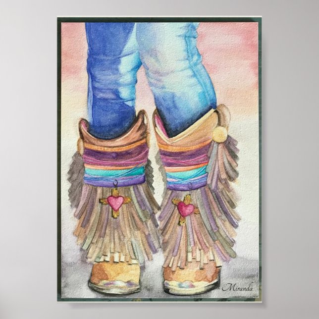 Southwestern Stiefel Kunstdrucke geeignet für Fram Poster (Vorne)