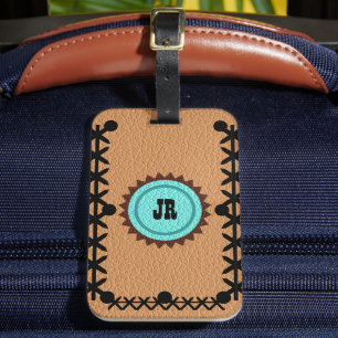 Southwestern Style Leather Look Gepäcktag Gepäckanhänger