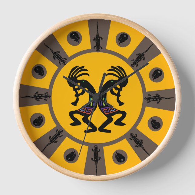 Southwestern Sun Kokopelli Uhr (Vorderseite)