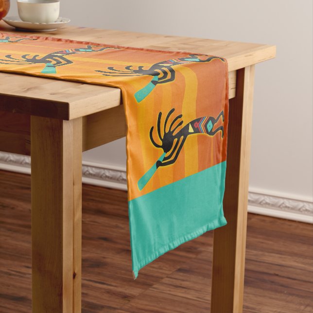 Southwestern Sunset Kokopelli Kurz Table Runner Kurzer Tischläufer (Beispiel)