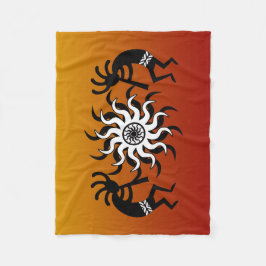 Southwestern Sunset Kokopelli Tribal Wüste Sun Fleecedecke