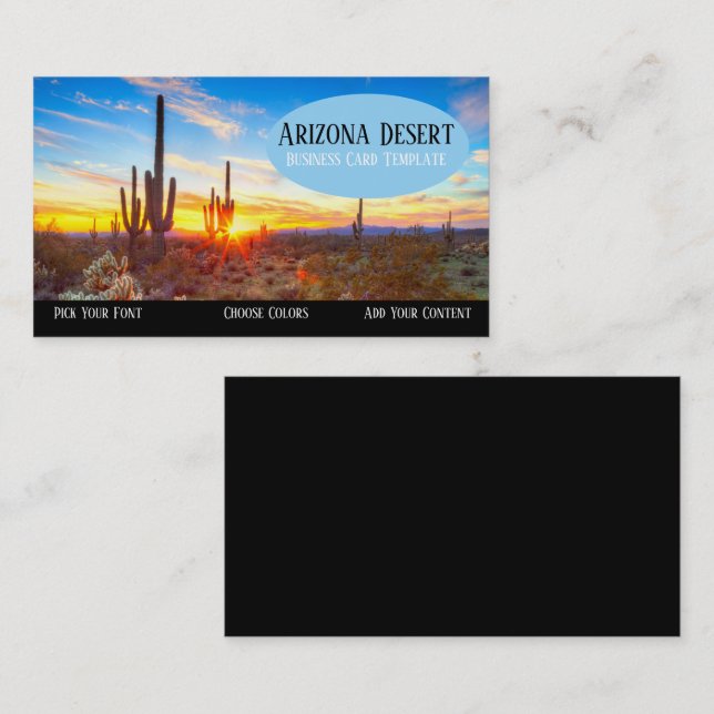 Southwestern Sunset Wüste Business Card Visitenkarte (Vorne/Hinten)