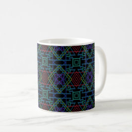 Southwestern Symmetrical Tiled Pattern Line Art Kaffeetasse