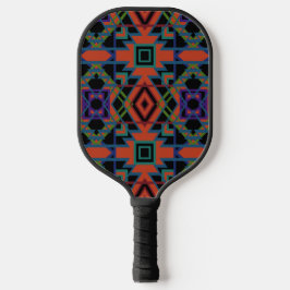 Southwestern Symmetrical Tiled Pattern Line Art Pickleball Schläger