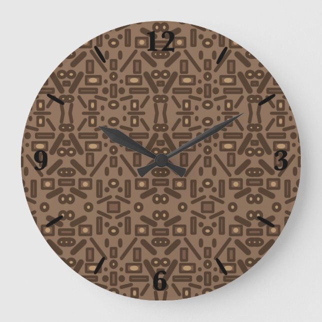 Southwestern Tribal Abstraktes Muster Art Design Große Wanduhr (Vorderseite)