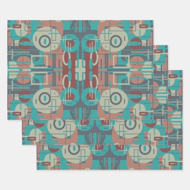 Southwestern Tribal Geometrie Abstrakte Formen Geschenkpapier Set (Set)