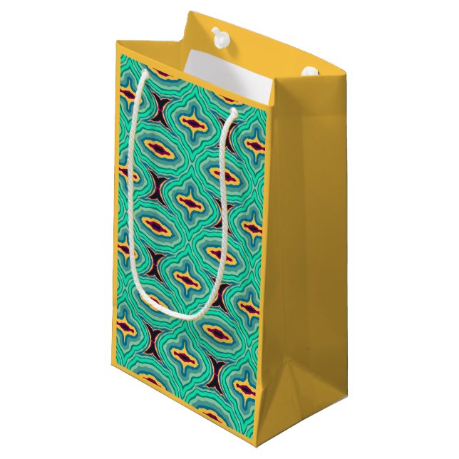 Southwestern Tropical Boho Chic Geode Art Kleine Geschenktüte (Vorderseite Schrägansicht)