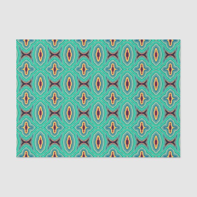 Southwestern Tropical Boho Chic Geode Art Seidenpapier (Vorderseite)