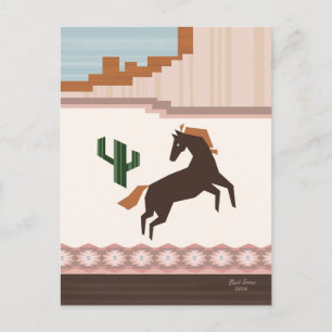 Southwestern Wild Brown Horse Blank Postkarte