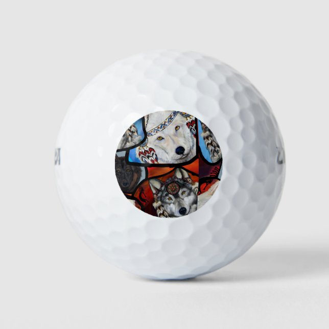 SOUTHWESTLICHE WOLFKUNST GOLFBALL (Vorderseite)