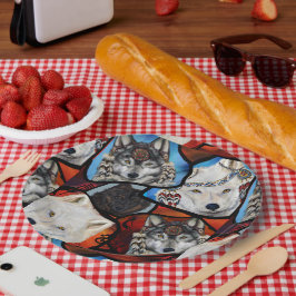 SOUTHWESTLICHE WOLFKUNST PAPPTELLER