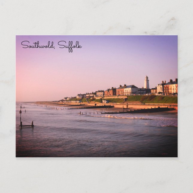 Southwold Beach and seafont postcard Postkarte (Vorderseite)