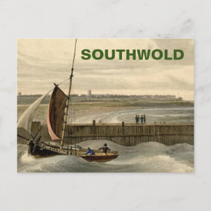 Southwold, Suffolk Vintage Boote & Meer Feiertagspostkarte