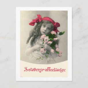 Souvenir Affectueux Vintag French Card Postkarte