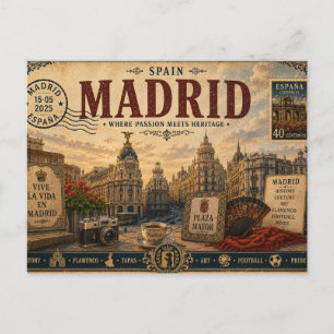 Souvenir aus einem Spanien-Urlaub in den alten Tag Postkarte