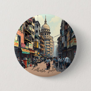 Souvenir behalten für die Innenstadt von Kalkutta, Button