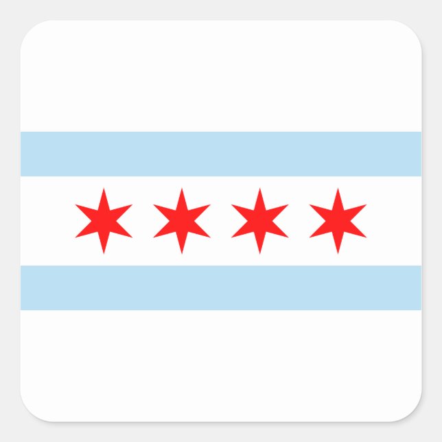 Souvenir Chicago Flag Quadratischer Aufkleber (Vorderseite)
