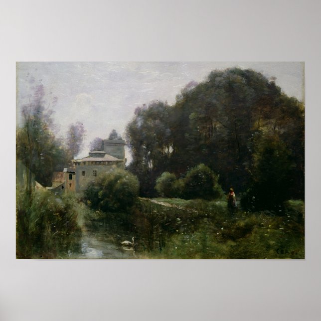 Souvenir der Villa Borghese, 1855 Poster (Vorne)