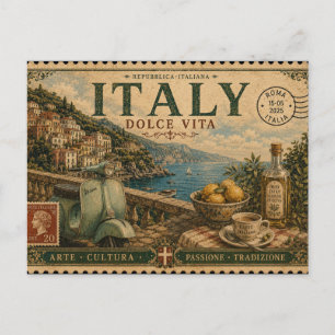 Souvenir für einen Italienurlaub im Vintage-Stil Postkarte