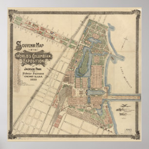 Souvenir map of the World's Columbian Exposition a Poster