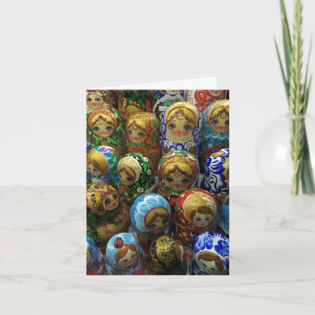 Souvenir Matryoshka Dolls Vielen Dank Dankeskarte (Vorderseite)