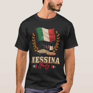 Souvenir Messina Italien Urlaub Italienische Flagg T-Shirt