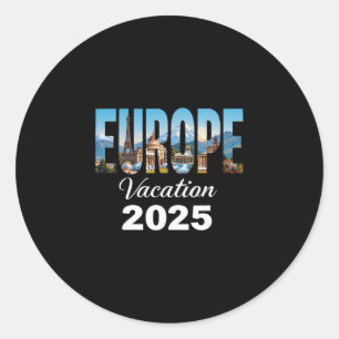 Souvenir Reise Sommer Reise Familie Europa 2025 Ur Runder Aufkleber