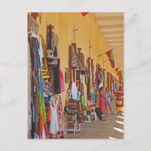 Souvenir Shops in Cartagena Kolumbien Postkarte
