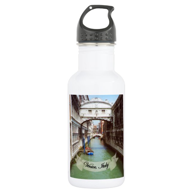 Souvenir von Venedig Italien Bridge of Sights Edelstahlflasche (Vorderseite)