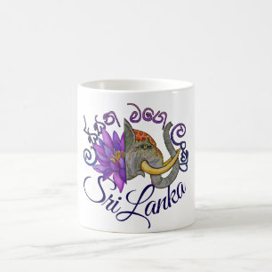 Souvenirs aus Sri Lanka mit Elephant und Lotus Kaffeetasse